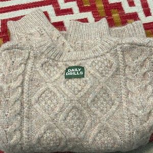 Daily Drills cable knit sweater